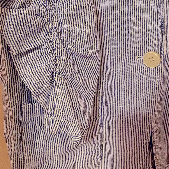 Max Studio blue one-button Blazer size L - Picture 5 of 10